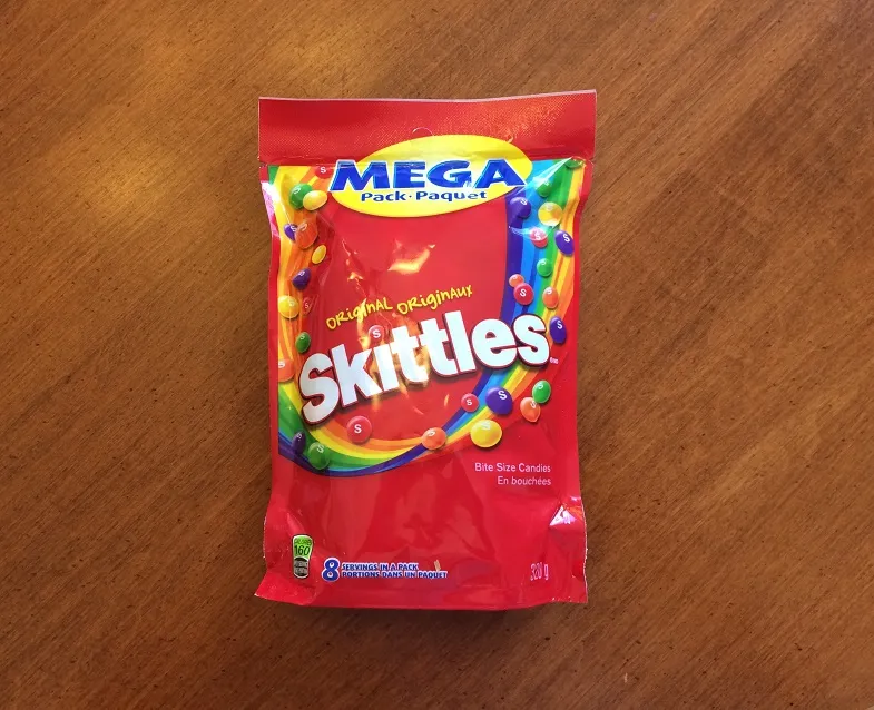 package of gluten-free skittles